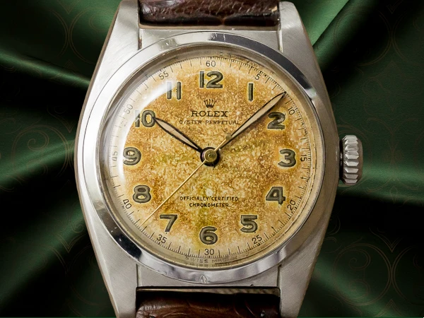ロレックス バブルバック Ref.6050 エイジングダイヤル オールアラビア スーパーオイスターリューズ OH済み ROLEX Bubble-Back [ 代行おまかせコース ]
