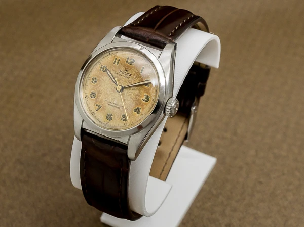 ロレックス バブルバック Ref.6050 エイジングダイヤル オールアラビア スーパーオイスターリューズ OH済み ROLEX Bubble-Back [ 代行おまかせコース ]