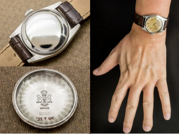 ロレックス バブルバック Ref.6050 エイジングダイヤル オールアラビア スーパーオイスターリューズ OH済み ROLEX Bubble-Back [ 代行おまかせコース ]
