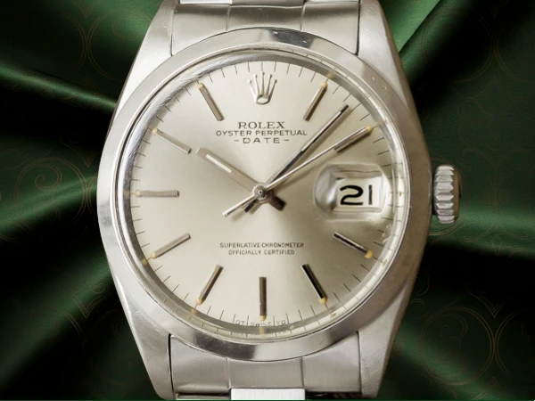 ロレックス オイスターパーペチュアルデイト Ref.1500 グレー シグマダイヤル 3連ハードブレス仕様 ROLEX OYSTER PERPETUAL DATE [ 代行おまかせコース ]