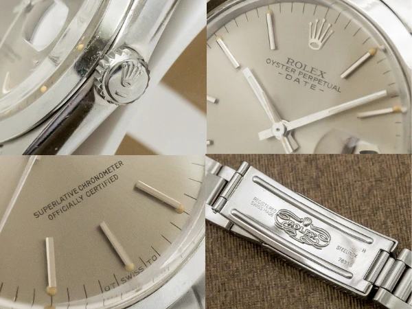 ロレックス オイスターパーペチュアルデイト Ref.1500 グレー シグマダイヤル 3連ハードブレス仕様 ROLEX OYSTER PERPETUAL DATE [ 代行おまかせコース ]
