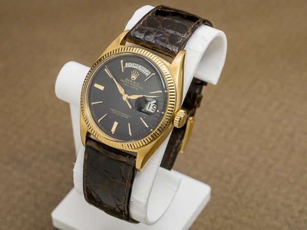 ロレックス オイスターパーペチュアル デイデイト Ref.6611B 18KYG イタリア語表記 レアモデル ROLEXクロコベルト&GF尾錠付き OH済み 総重量58g ヴィンテージ ロレックス [ 代行おまかせコース ]