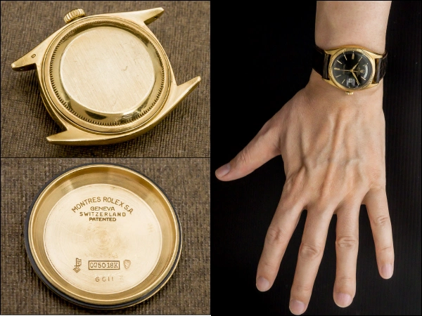 ロレックス オイスターパーペチュアル デイデイト Ref.6611B 18KYG イタリア語表記 レアモデル ROLEXクロコベルト&GF尾錠付き OH済み 総重量58g ヴィンテージ ロレックス [ 代行おまかせコース ]
