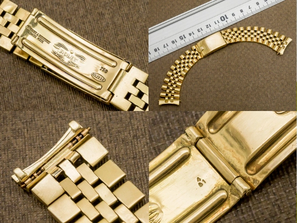 ロレックス 18KYG 5連ジュビリーブレス ヴィンテージ 1961年製造 総重量57g 飛び出しビッグブラウンバックル 20mm仕様 19コマ ROLEX [ 代行おまかせコース ]