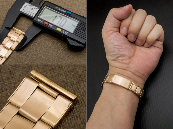 ロレックス 14KPG エクステンションリベットブレス 11コマ 飛び出し王冠バックル 総重量29g ストレート管 17mm仕様 ROLEX Vintage [代行おまかせコース]