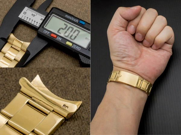 ロレックス 18KYG リベットブレス 12コマ 飛び出し王冠バックル 総重量50.6g 20mm仕様 ROLEX [代行おまかせコース]