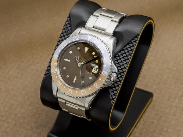ロレックス GMT-MASTER Ref.1675 OCC ブラウン ミラーダイヤル PCGケース 赤青ベゼル ヴィンテージリベットブレスレット ROLEX [ 代行おまかせコース ]