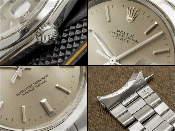 ロレックス オイスターパーペチュアルデイト Ref.1500 グレーダイヤル 3連巻き込みブレス仕様 ROLEX OYSTER PERPETUAL DATE [ 代行おまかせコース ]