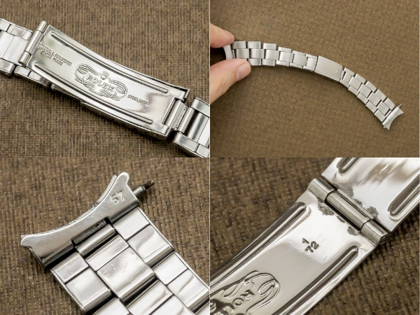 ロレックス 3連 リベットブレス 11コマ 王冠ステップバックル 19mm仕様 ROLEX [代行おまかせコース]