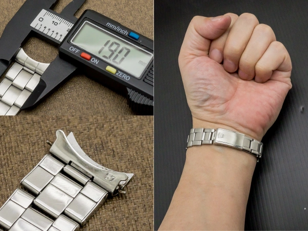 ロレックス 3連 リベットブレス 11コマ 王冠ステップバックル 19mm仕様 ROLEX [代行おまかせコース]