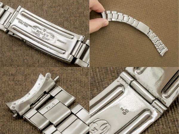 ロレックス 3連 リベットブレス Ref.7206 11コマ FF.80 王冠バックル 20mm仕様 ヴィンテージ ROLEX [ 代行おまかせコース ]