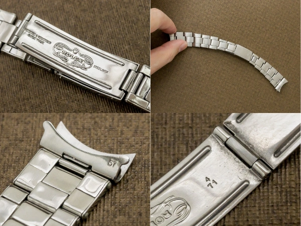 ロレックス 3連 リベットブレス 12コマ 王冠ステップバックル 19mm仕様 ROLEX [代行おまかせコース]