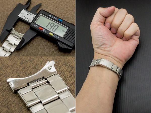 ロレックス 3連 リベットブレス 12コマ 王冠ステップバックル 19mm仕様 ROLEX [代行おまかせコース]