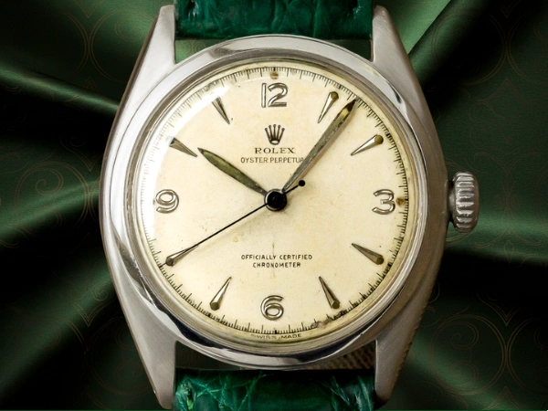 ロレックス オイスターパーペチュアル セミバブルバック Ref.6084 アイボリーダイヤル・サークルライン・リーフハンド ROLEX Oyster Perpetual Vintage [ 代行おまかせコース ]