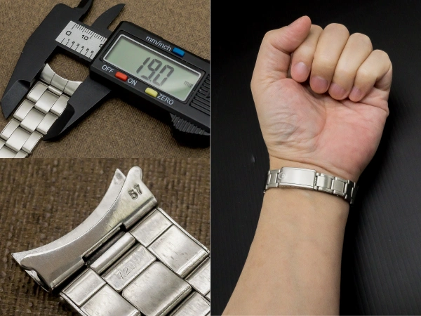 ロレックス 3連 リベットブレス 13コマ 飛び出し王冠バックル 19mm仕様 ROLEX [代行おまかせコース]