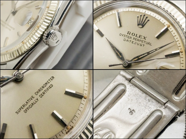 ロレックス デイトジャスト Ref.1601 18KWGフルーテッドベゼル 段落ちシルバーダイヤル アルファハンド ROLEX OYSTER PERPETUAL DATEJUST [ 代行おまかせコース ]