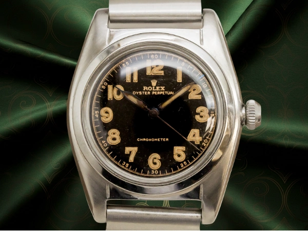 ロレックス バブルバック Ref.2940 ブラックミラーダイヤル リベットブレスレット仕様 OH済み ROLEX Bubble Back Vintage Black Mirror Dial  [ 代行おまかせコース ]