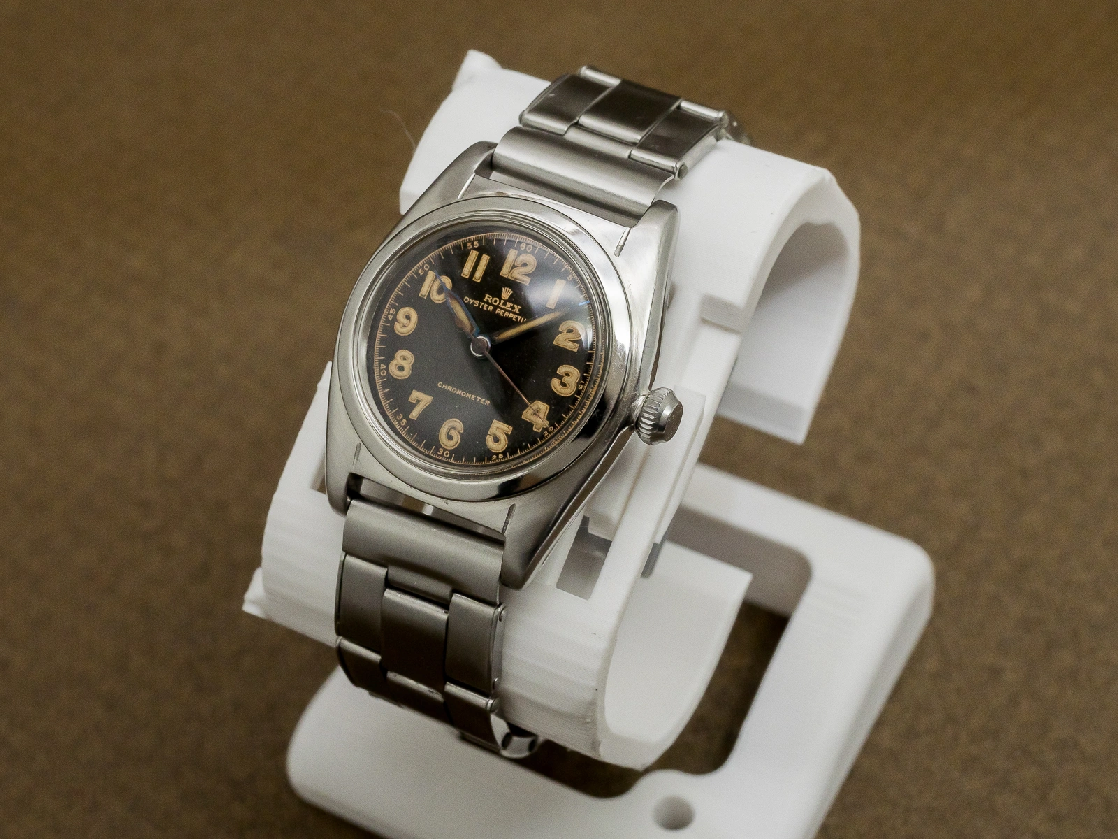 ロレックス バブルバック Ref.2940 ブラックミラーダイヤル リベットブレスレット仕様 OH済み ROLEX Bubble Back Vintage Black Mirror Dial  [ 代行おまかせコース ]