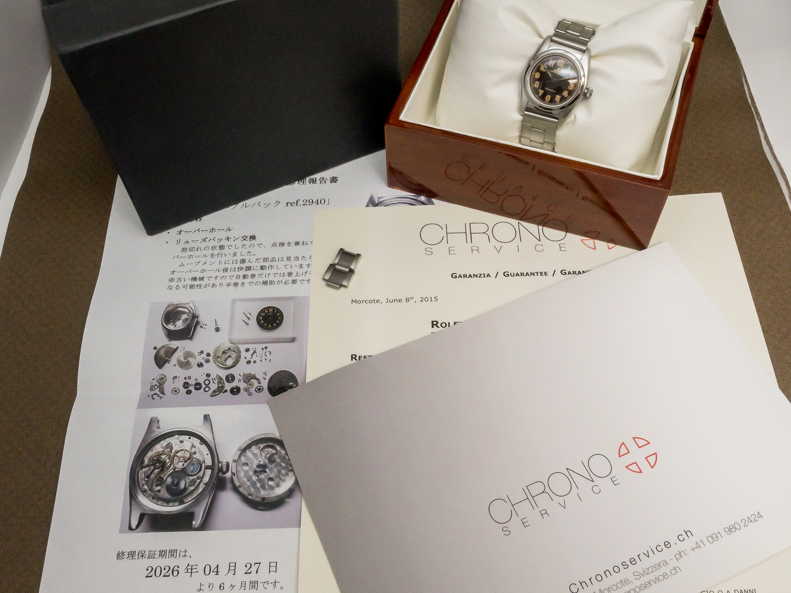 ロレックス バブルバック Ref.2940 ブラックミラーダイヤル リベットブレスレット仕様 OH済み ROLEX Bubble Back Vintage Black Mirror Dial  [ 代行おまかせコース ]
