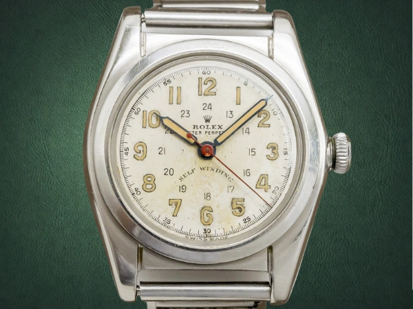 ロレックス バブルバック Ref.2940 1940年代 アラビア数字ダイヤル 赤秒針 バンブーブレスレット ROLEX OYSTER PERPETUAL Bubbleback [ 代行おまかせコース ]