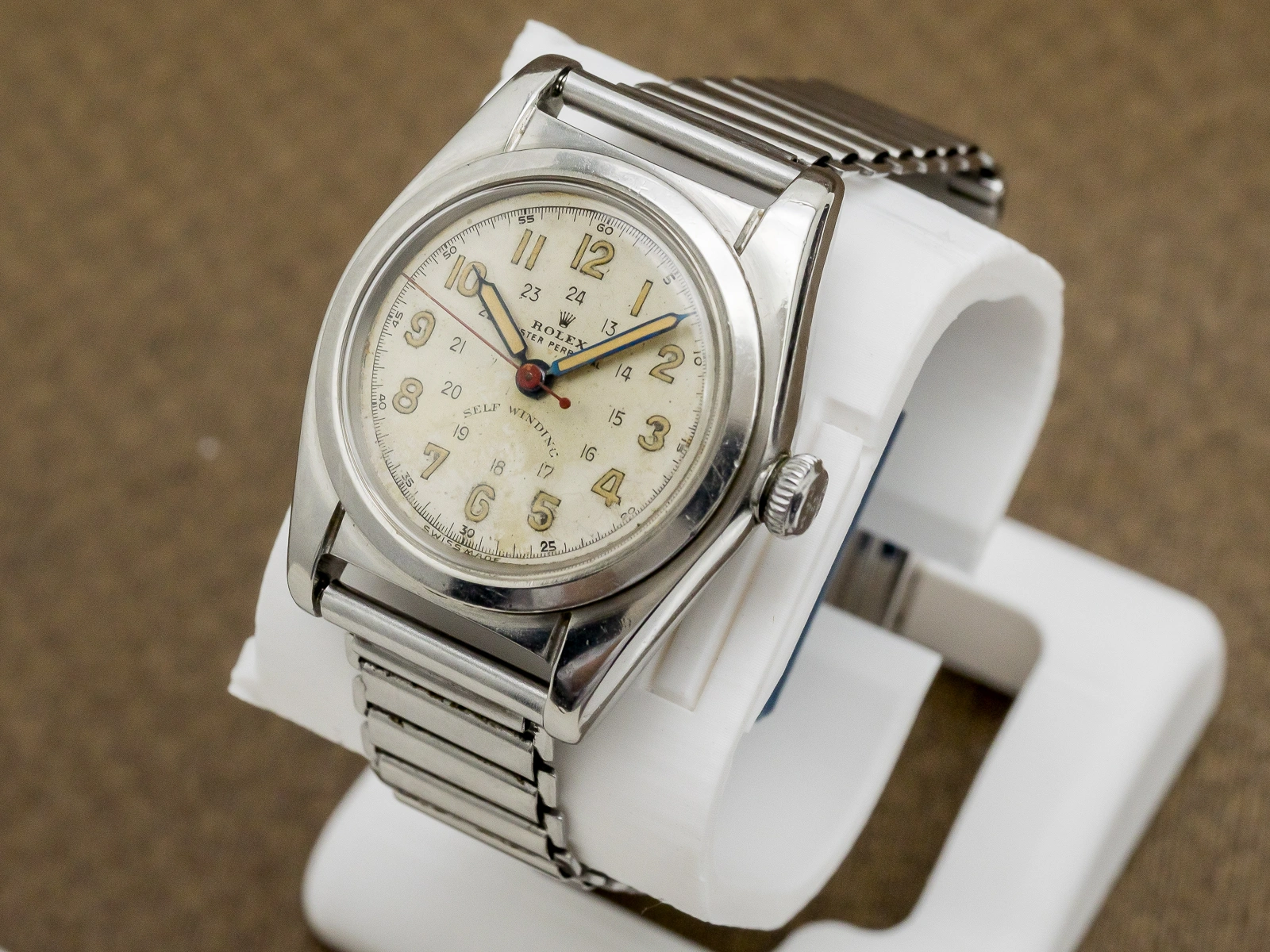 ロレックス バブルバック Ref.2940 1940年代 アラビア数字ダイヤル 赤秒針 バンブーブレスレット ROLEX OYSTER PERPETUAL Bubbleback [ 代行おまかせコース ]
