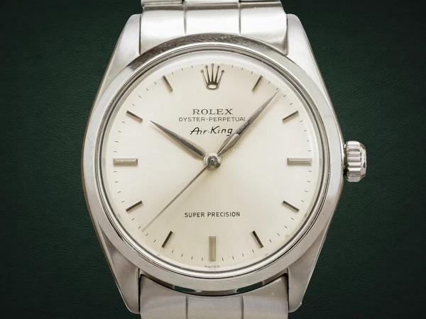 ロレックス エアキング Ref.5500 シルバーダイヤル SUPER PRECISION  アルファハンド 1953年製造 Cal.1530 巻き込みブレス仕様  [ 代行おまかせコース ]