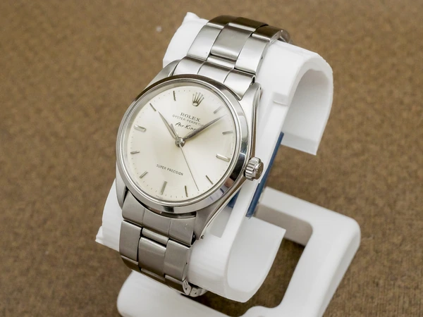 ロレックス エアキング Ref.5500 シルバーダイヤル SUPER PRECISION  アルファハンド 1953年製造 Cal.1530 巻き込みブレス仕様  [ 代行おまかせコース ]