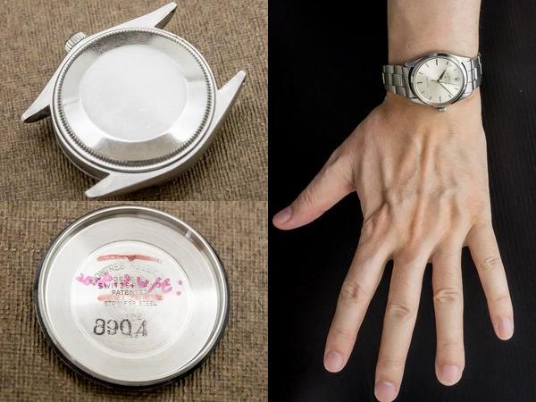 ロレックス エアキング Ref.5500 シルバーダイヤル SUPER PRECISION  アルファハンド 1953年製造 Cal.1530 巻き込みブレス仕様  [ 代行おまかせコース ]
