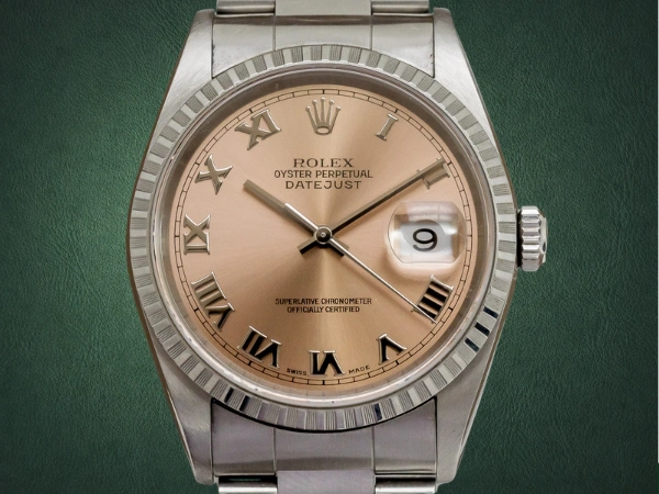 ロレックス オイスターパーペチュアル デイトジャスト ピンクダイヤル Ref.16220 ローマンインデックス ハードブレス仕様 ROLEX OYSTER PERPETUAL DATEJUST Pink Dial  [ 代行おまかせコース ]