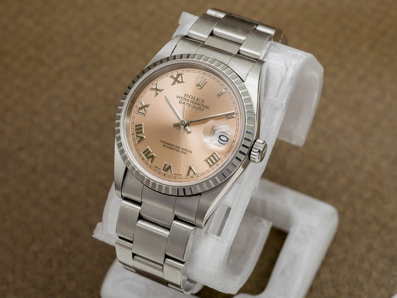 ロレックス オイスターパーペチュアル デイトジャスト ピンクダイヤル Ref.16220 ローマンインデックス ハードブレス仕様 ROLEX OYSTER PERPETUAL DATEJUST Pink Dial  [ 代行おまかせコース ]