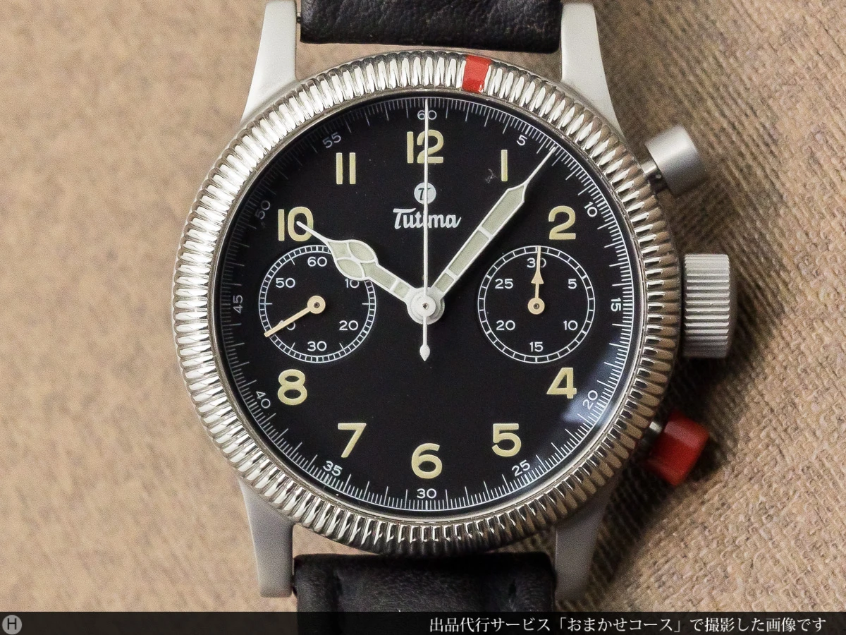 チュチマ フリーガー クロノグラフ FLIEGER CHRONO 1941 Cal.バルジュー7760 精悍なメンズモデル ボックス&ギャランティ付き TUTIMA