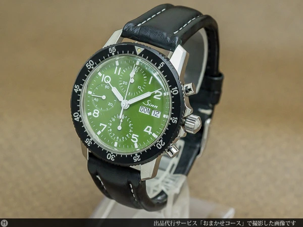 ジン Sinn 103.B.AUTO 丸井限定50本 モスグリーン オートマチック デイデイト 3カウンター クロノグラフ メンズ