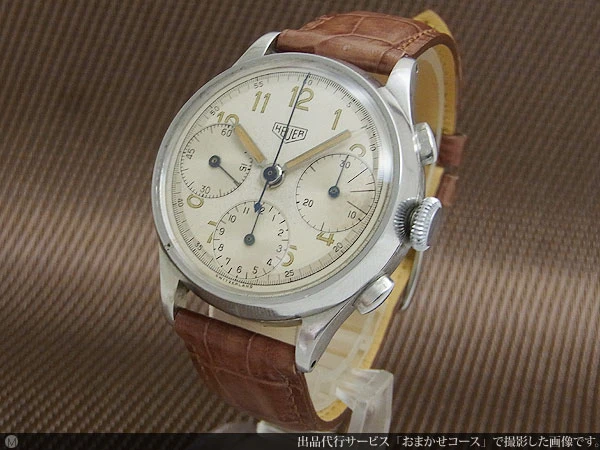 ホイヤー 3reg.クロノグラフ バルジュー71 ツートンパウダースノーダイヤル ヴィンテージ 手巻き HEUER Valjoux71 Chronograph [代行おまかせコース]