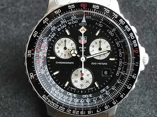 TAG HEUER タグホイヤー パイロット ブラック文字盤 タグホイヤー社OH済