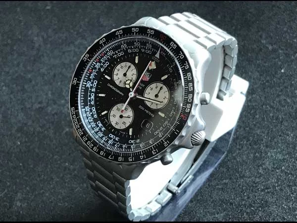 TAG HEUER タグホイヤー パイロット ブラック文字盤 タグホイヤー社OH済