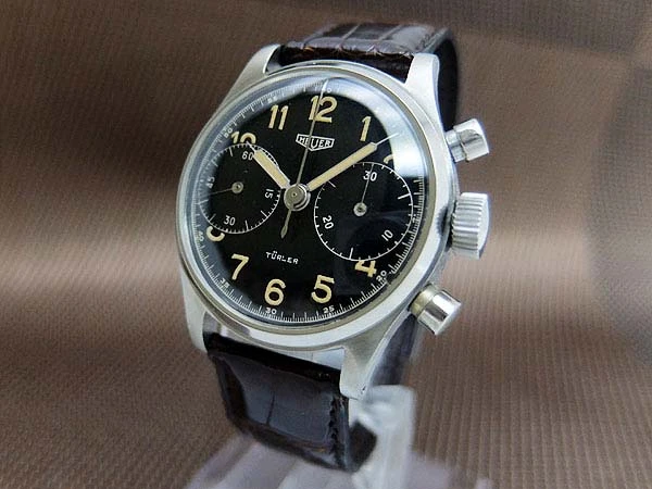 ホイヤー 2reg.クロノグラフ Cal.ランデロン13 SS ビッグアイ ブラックダイヤル チューラー Wネーム 手巻き HEUER TURLER Landeron13 [代行おまかせコース]