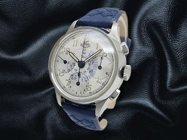 ホイヤー 3reg.クロノグラフ Ref.345 バルジュー71 SS ブルーマルチスケールダイヤル 手巻き HEUER Vintage Chronograph Valjoux71 [代行おまかせコース]