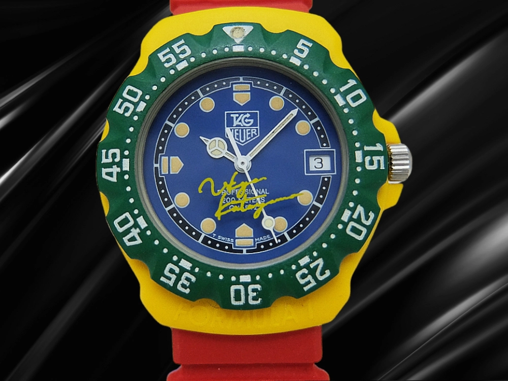 タグホイヤー フォーミュラ1 片山右京モデル Ref.382.513-K ブルーダイヤル サイン入り ラバーベルト仕様 クオーツ TAG HEUER PROFESSIONAL FORMULA1 [代行おまかせコース]