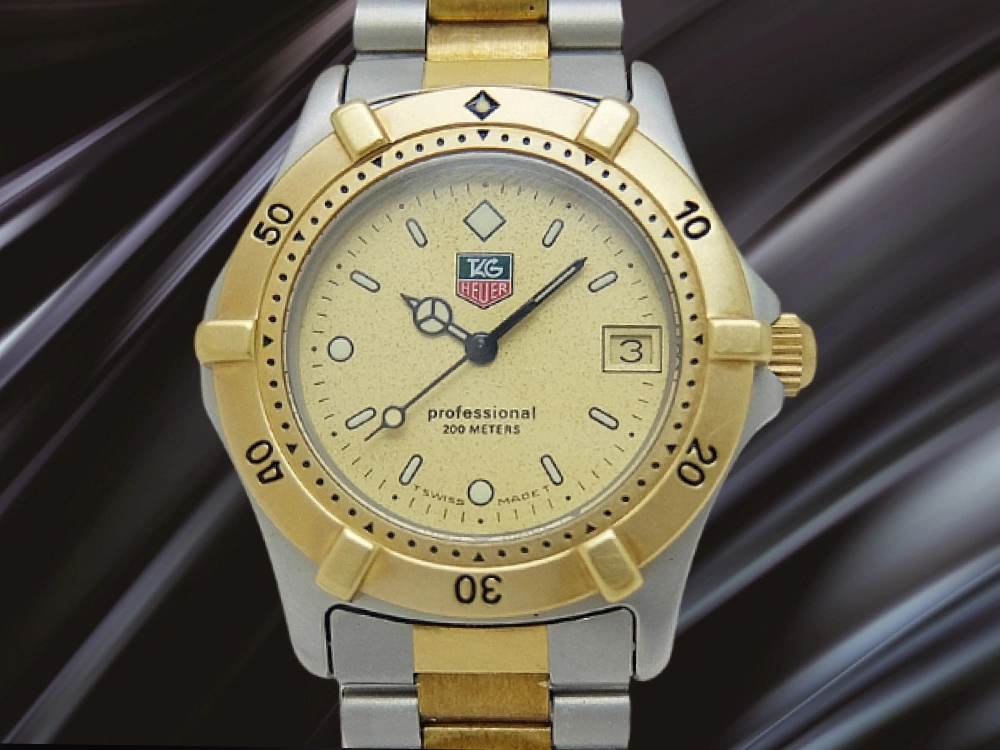 タグホイヤー プロフェッショナル 200m Ref.964.013R SS ゴールドダイヤル コンビブレス仕様 クオーツ BOX・ギャラ付属 TAG HEUER professional [代行おまかせコース]