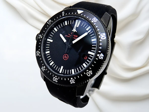 ジン EZM1.1S 世界限定500本 クロノグラフ ミッションタイマー SS ブラックダイヤル シリコンストラップ装着 オートマチック BOX・ギャラ等付属 Sinn [代行おまかせコース]