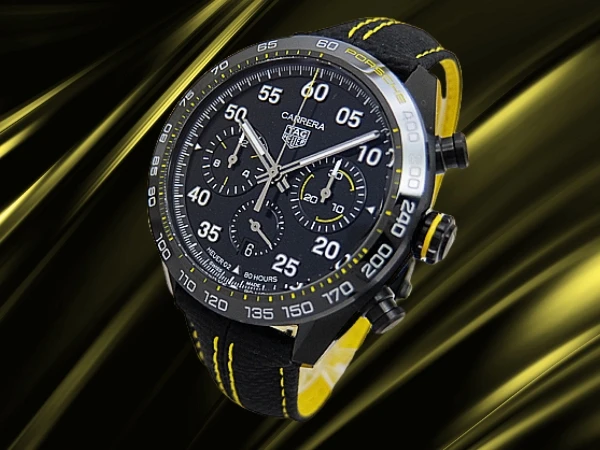 タグホイヤー カレラ クロノグラフ × ポルシェ リミテッドエディション Ref.CBN2A1H.BEE9385 限定1,500本 Cal.02 DLC/SS ブラックダイヤル 専用ストラップ装着 BOX・国内正規店ギャラ付属 TAG HEUER × PORSCHE CARRERA SPECIAL EDITION [代行おまかせコース]