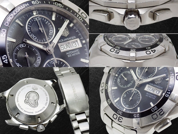 タグホイヤー アクアレーサー Ref.CAF2010.BA0815 キャリバー16 SS ブラックダイヤル ワンプッシュ式3連ブレス装着 BOX・ギャラ付属 TAG HEUER AQUARACER [代行おまかせコース]