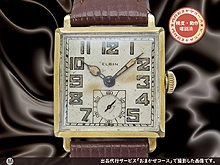 エルジン USA製 スモールセコンド 14K GOLD FILLED 角型 スクエア エイジングダイヤル 手巻き ELGIN [代行おまかせコース]