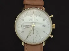 ユンハンス マックスビル Junghans Max Bill クロノスコープ 金側 027-7800 元箱・保証書・取扱説明書等付属