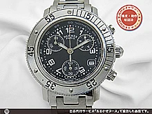 エルメス クリッパー クロノ CL2.310 SS ブラックダイヤル Hブレス装着 クオーツ BOX付属 33mmボーイズ(レディース)モデル  HERMES PARIS CLIPPER CHRONOGRAPH [代行おまかせコース]