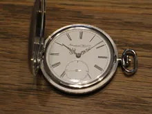 IWC 名機 Cal982 ジャイロマックステンプ搭載 ハイグレード 銀無垢 手巻 ハンター 懐中時計 美品 重量級 当時の保証書、ボックスなど付属品完備