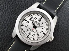 セイコー SEIKO SUS メカサス 4S15-7020 ミリタリー調 フラットベゼル シルバーダイアル オートマチック 絶版モデル