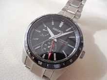 セイコー プレサージュGMT プレステージライン Sharp Edged Series SEIKO クロコダイルⅮバックル付 革ベルト未使用品(25,000円相当) BOX・取扱説明書、保証書(期限切れ)タグ付