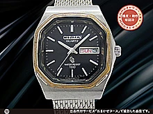 シチズン CQ 2100-288211 SS/PD 8角 ブラックダイヤル 社外ミラネーゼメッシュブレスレット装着 クォーツ CITIZEN QUARTZ [代行おまかせコース]