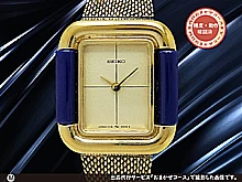 セイコー レディース 1719-3070 ブルーストーン/SGP/SS スクエア 裏リューズ ゴールドダイヤル ブレス装着 手巻き SEIKO [代行おまかせコース]